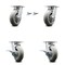 Service Caster 6 Inch Kingpinless Thermoplastic Rubber Wheel Caster Swivel Locks 2 Brakes, 2PK SCC-KP30S620-TPRRD-BSL-2-SLB-2 - alternate 1